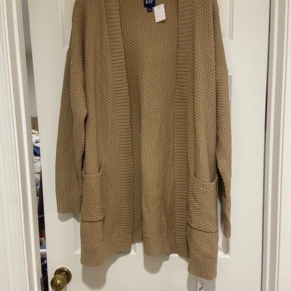 New GAP Beige Taupe Cozy Knit Pocket Cardigan - Picture 3 of 8